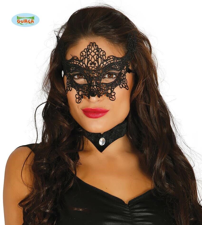 Maschera Ricamata Nera Sexy Donna