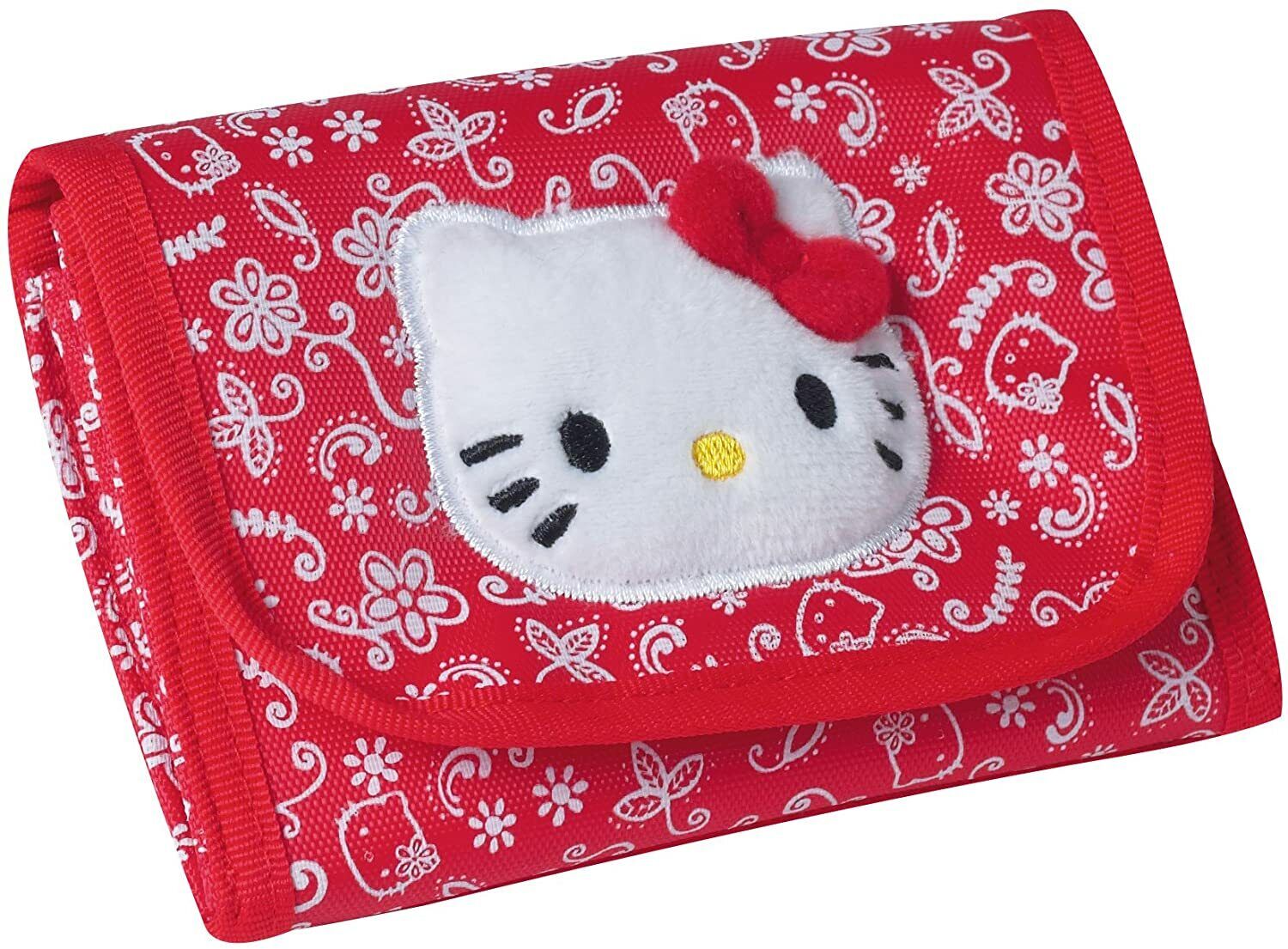 Hello Kitty Portafoglio con Pelo Velluto Kitty Motivo