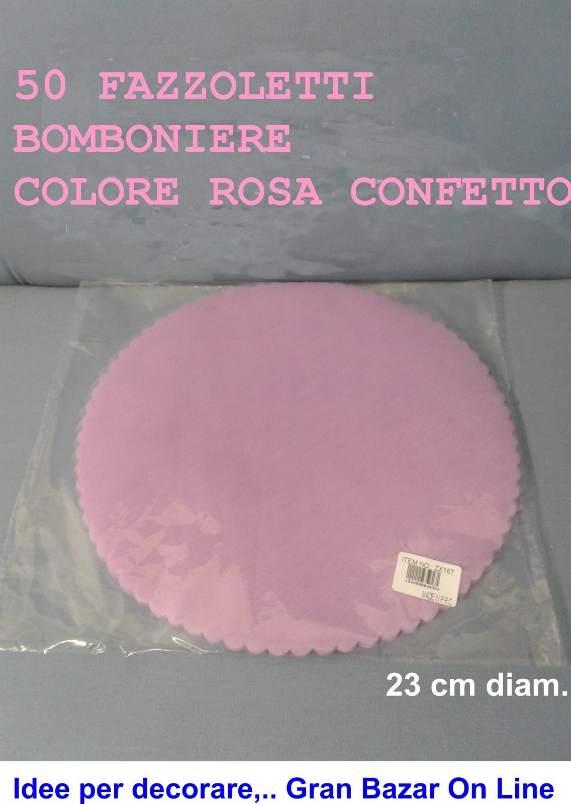 VELO TULLE BOMBONIERA 50 Pz ROSA CONFETTO BOMBONIERE CONFETTI CONFEZIONI REGALO