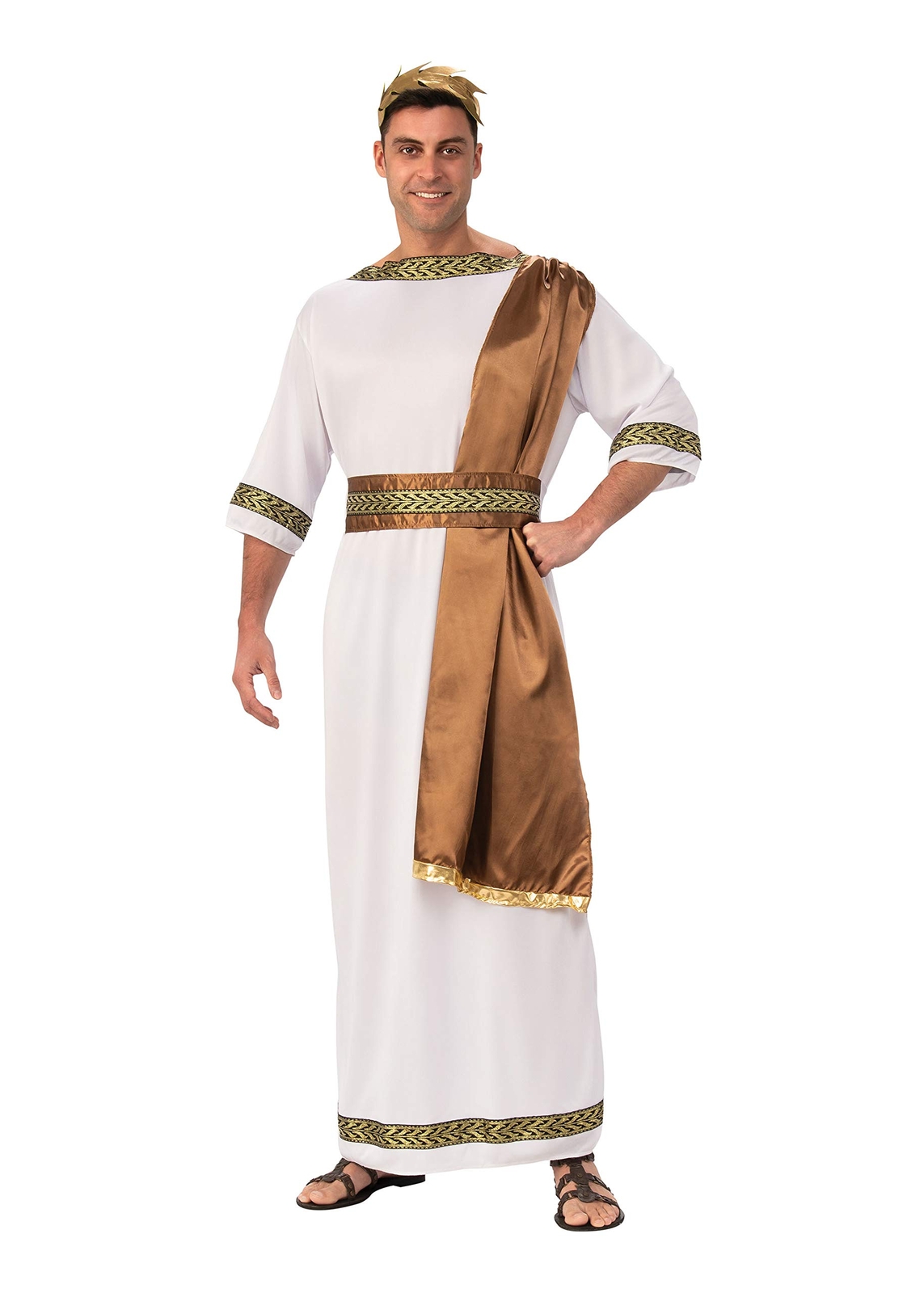 Bristol Novelty AC734X Greek God Costume set   For Men   White, and Brown, X XL