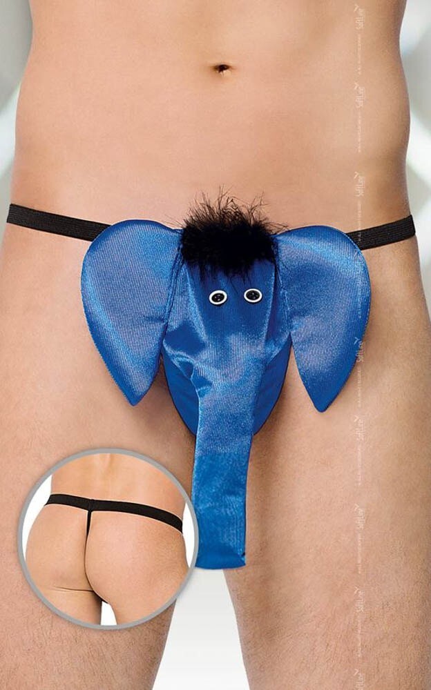 PERIZOMA UOMO SEXY SHOP ELEFANTE BLU SCHERZO DIVERTENTE INTIMO GAY HOT S / M / L