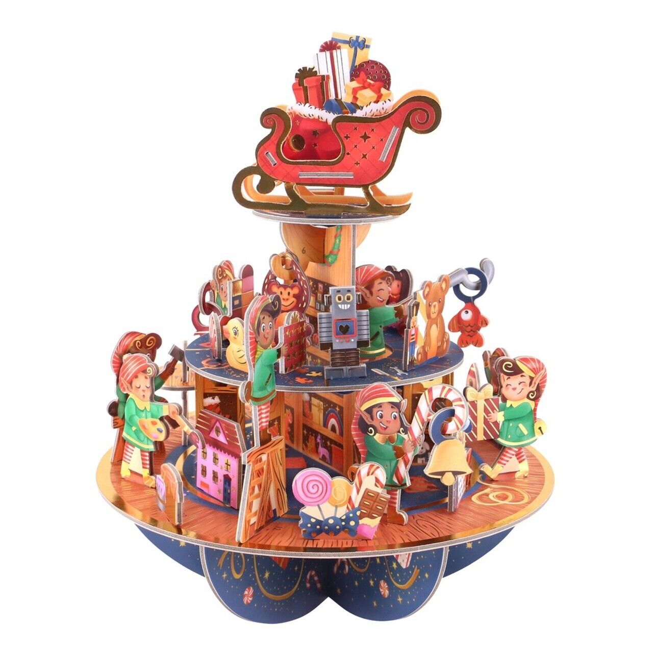 LABORATORIO DEGLI ELFI pirouette countdown elf workshop GORJUSS santoro 3D POP U