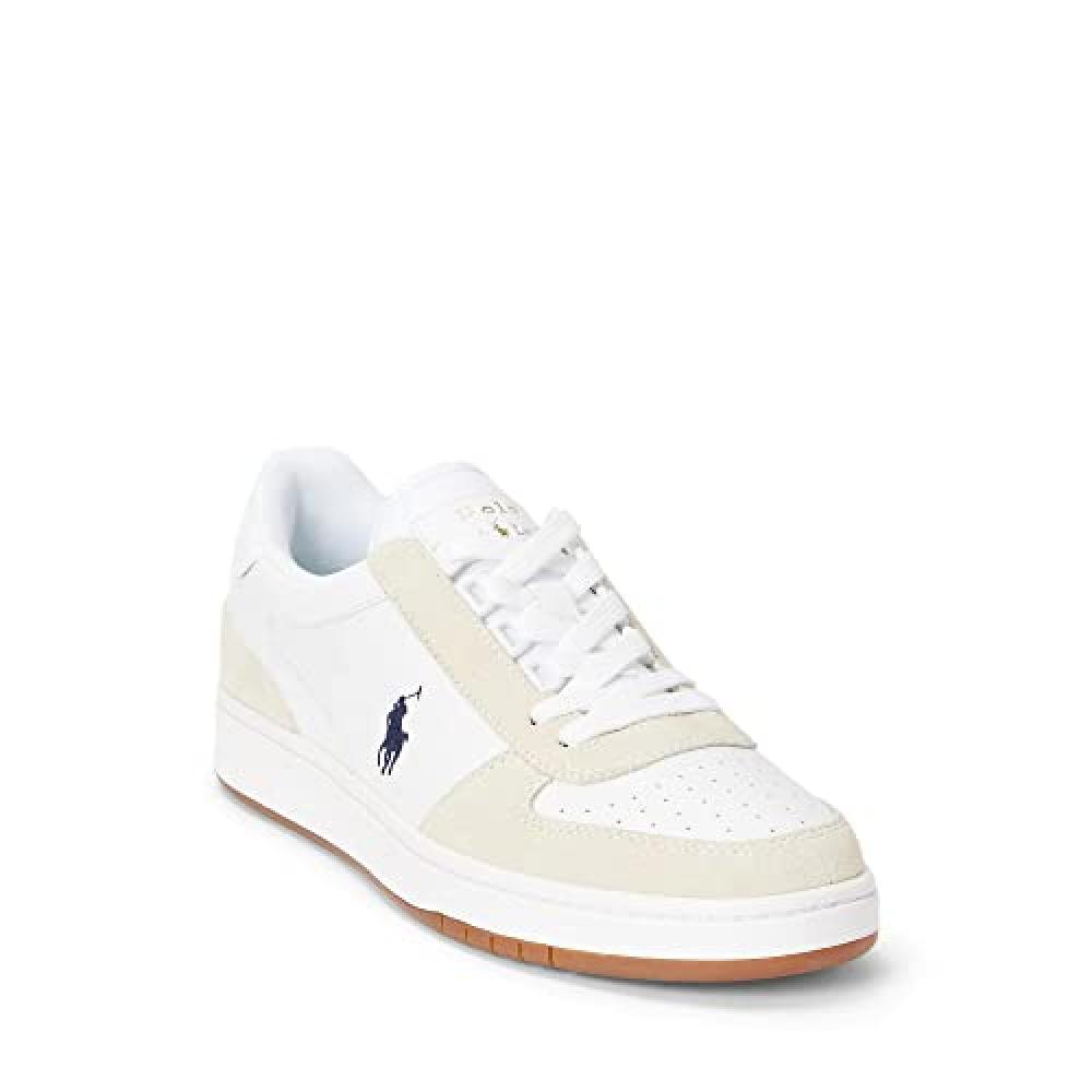 (TG. 40 EU) Ralph Lauren Polo Polo Court Lux, Scarpe da Ginnastica Uomo, Bianco,
