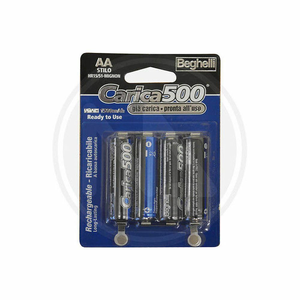batteria BATTERIE RICARICABILI MINISTILO AAA- 1,2 VOLT- BEGHELLI "CARICA 500"