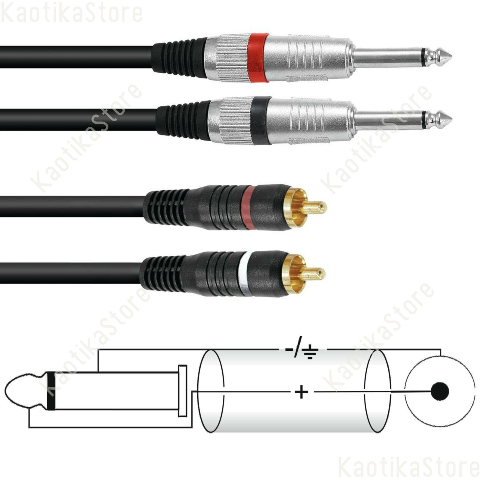 CAVO Jack RCA 6 METRI adattatore audio cavetto mixer mono cdj connettore plug dj