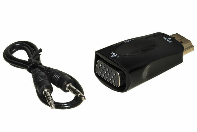 ADATTATORE HDMI  VGA PER MONITOR VGA DA SORGENTE HDMI CONVERTITORE DA HDMI A VGA