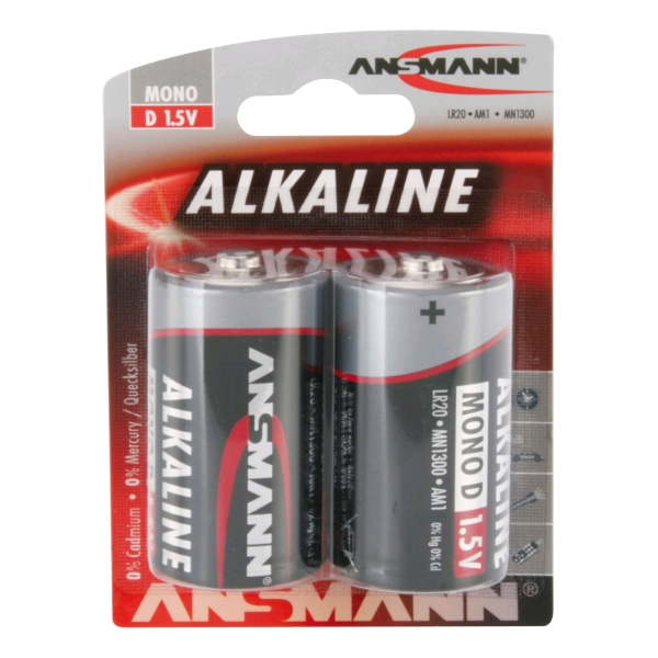 Blister 2 pile alcaline Red Line D Torcia 1514-0000 Ansmann LR20 MN1300