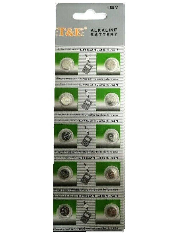 10 Batterie Pile AG1 L621F LR621 G1 LR60 164 GP64A 364 SR60 SR621W T&E