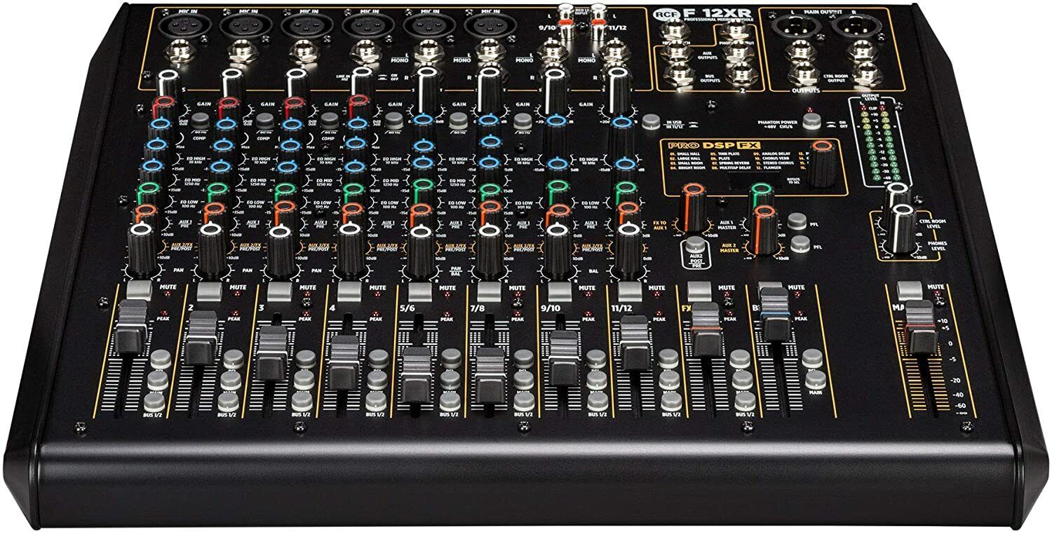 RCF F12XR MIXER 12 CANALI Mic Line Strumenti Effetti Digitali DSP per Live NUOVO