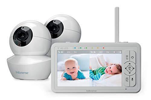 Babysense 5" HD Split-Screen Baby Monitor, Video Baby Monitor with Camera (c2C)