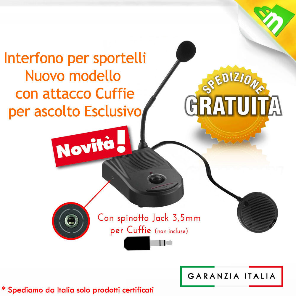 INTERFONO PER RECEPTION SPORTELLI DI VENDITA A RISCHIO TABACCHERIE SALE SCOMMESS