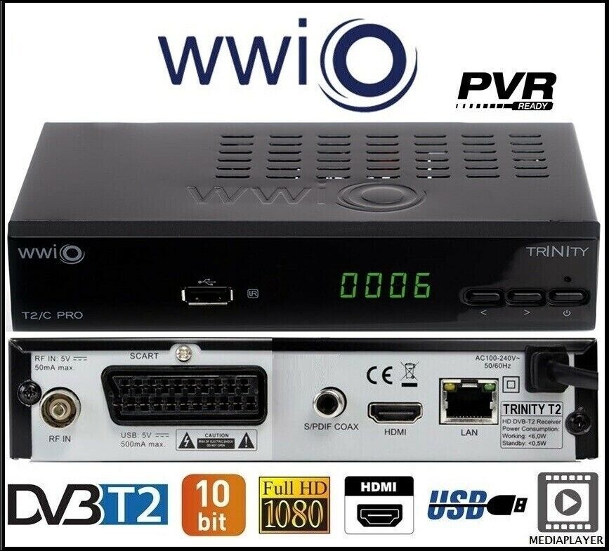 Decoder Ricevitore Digitale Terrestre DVB-T2 HD HDMI H265 Pvr Registra Su USB