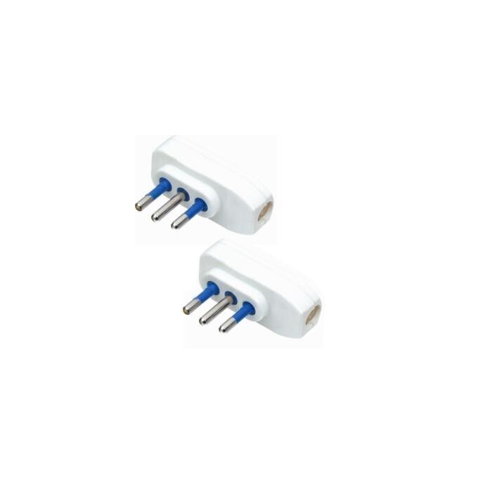KARMA CC_9572 Coppia spine piatte mobili 2P+T da 10A 3 fili Bianco