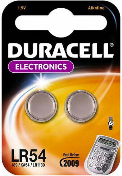 Duracell Pila Bottone Alcalina 2  pezzi 1,5 V LR54/2