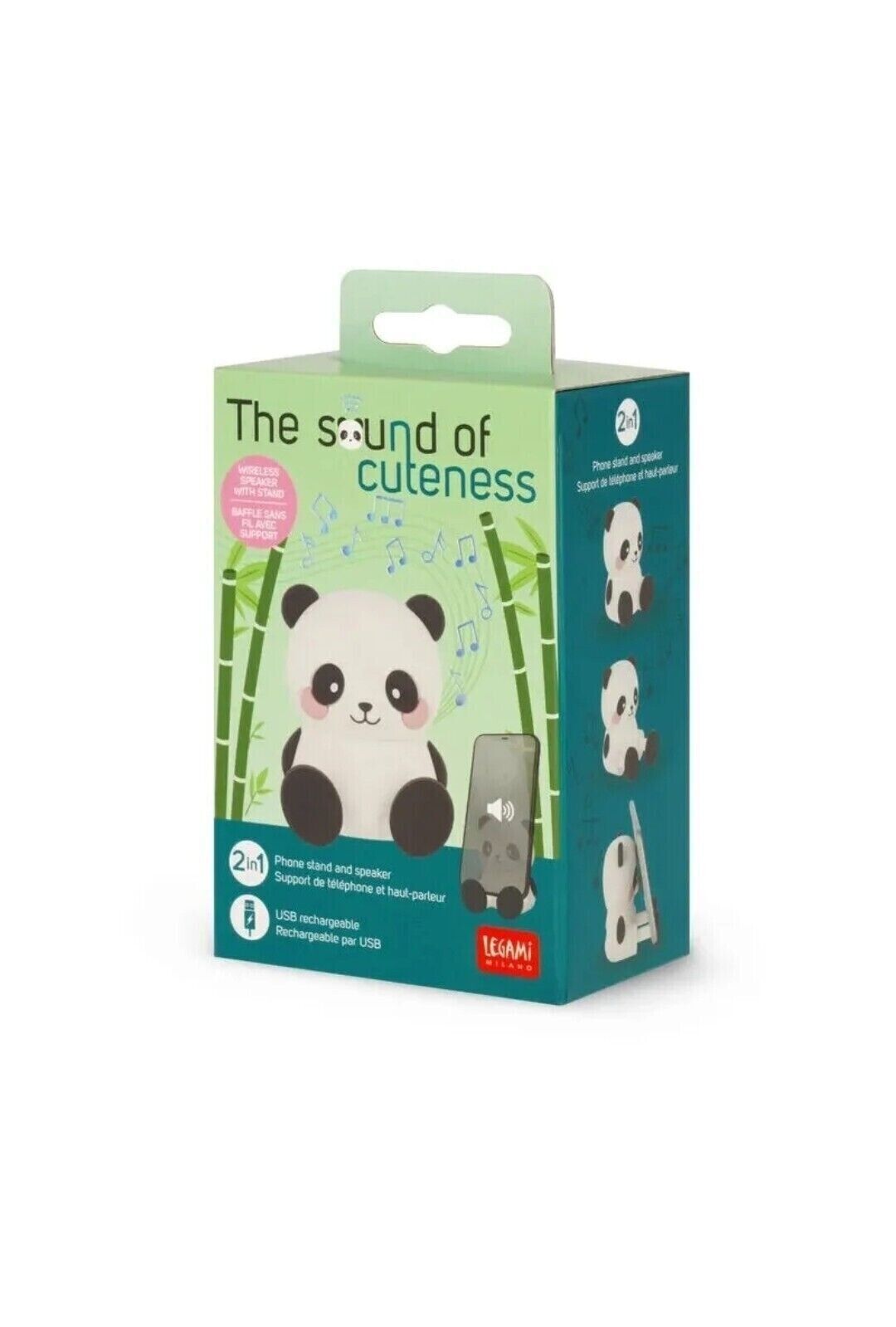 CASSA SPEAKER WIRELESS LEGAMI PANDA SUPPORTO PORTA TELEFONINO