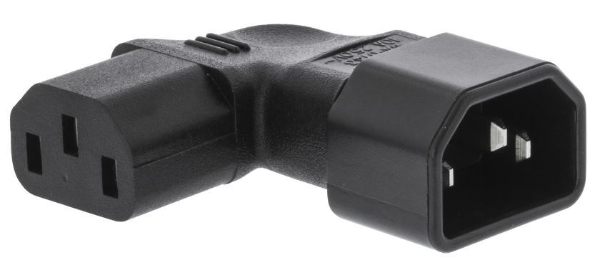 Spina di Alimentazione IEC Maschio Femmina Nero Angolato 90° -  - Valueline