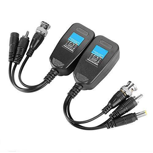 2Pcs Video Balun Network Transceiver with Video Audio Power Connectors (o5I)