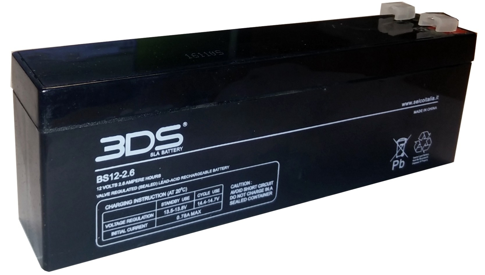 BS12-2.6 Bds Battery Agm 12v 2.6ah T1 horizontal