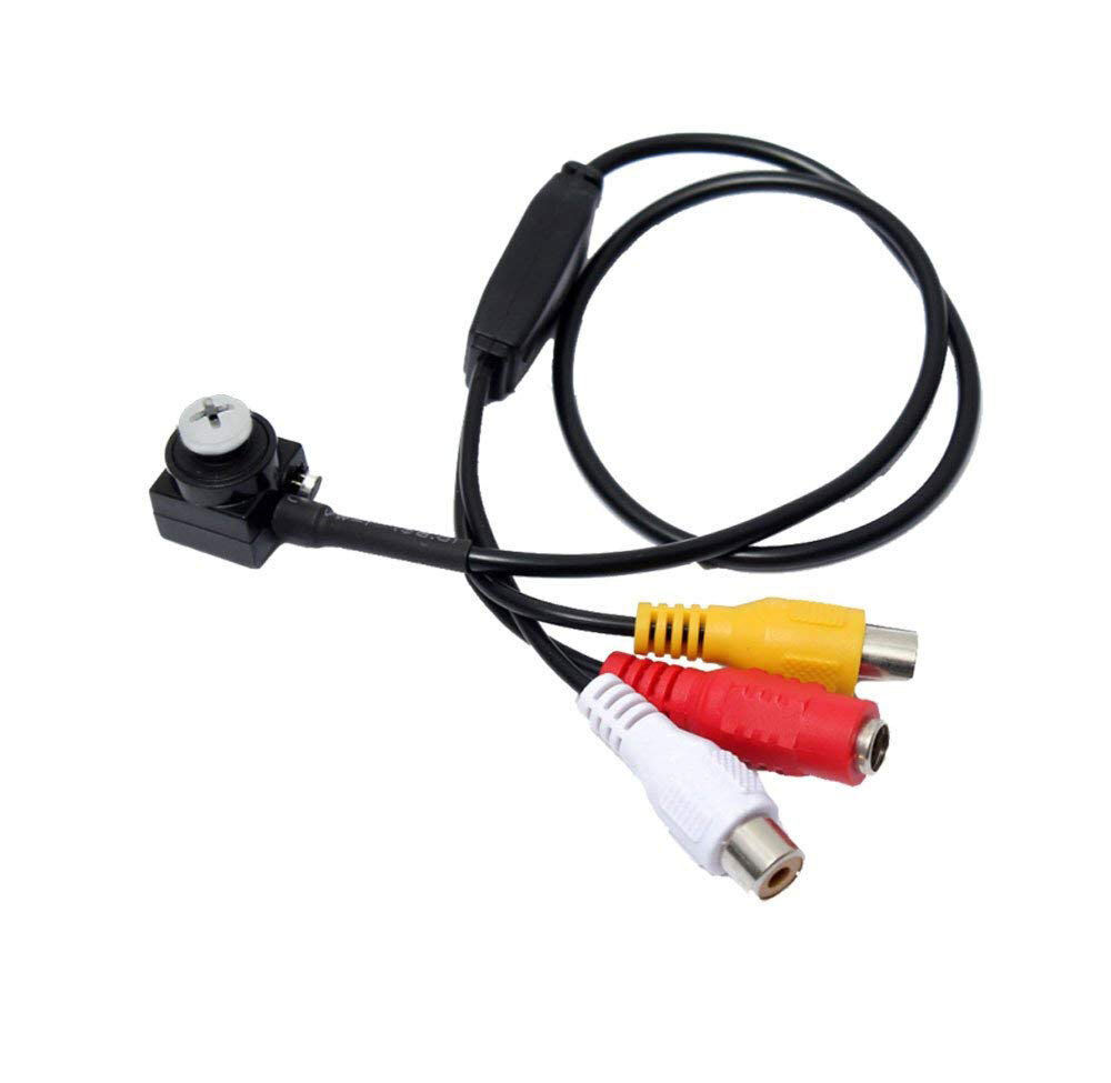 Micro camera ccd audio video a colori obiettivo a vite pinhole occultabile 202d