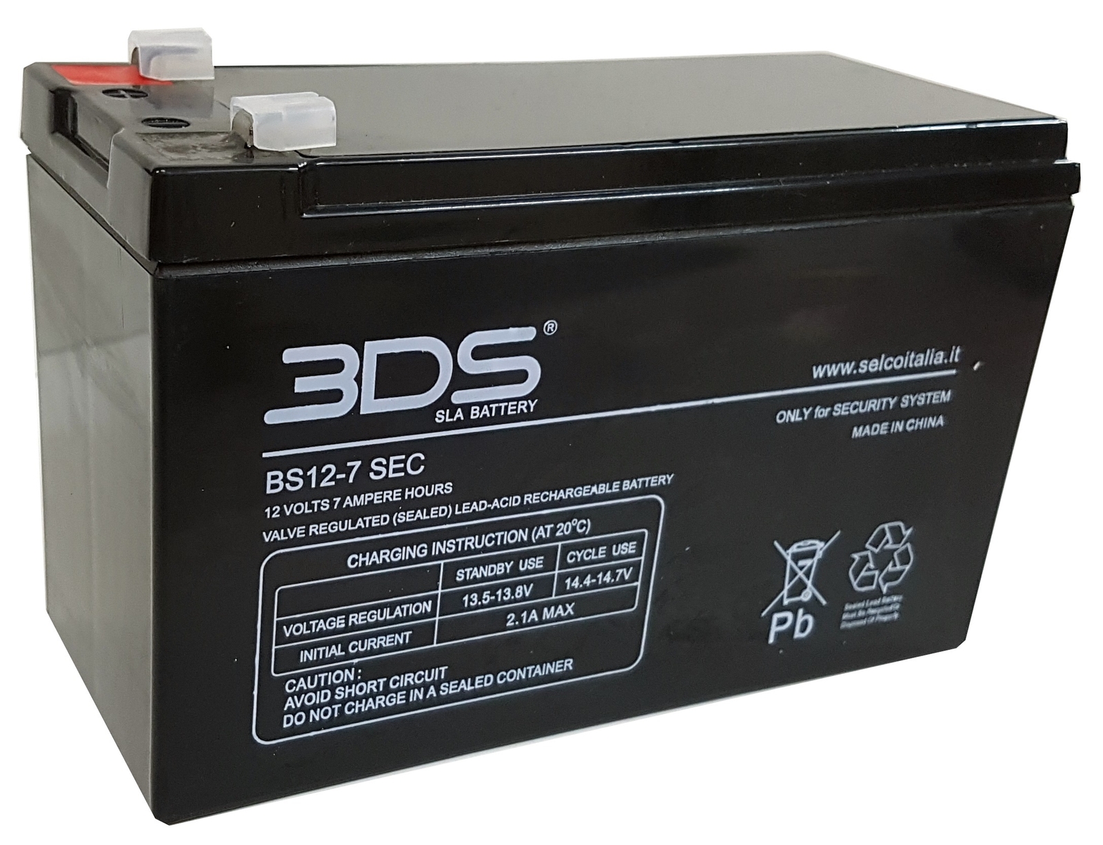 BS12-7 SEC Bds Battery Agm 12v 7ah T1
