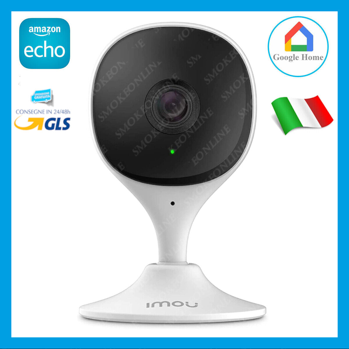 Telecamera Smart Home videosorveglianza Infrarossi WiFi 1080p Google Alexa