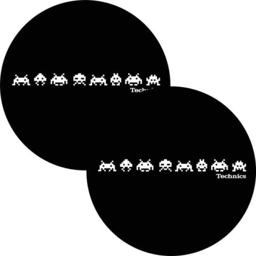 MAGMA SLIPMAT SPACE INVADERS coppia panni sottodisco technics per dj giradischi