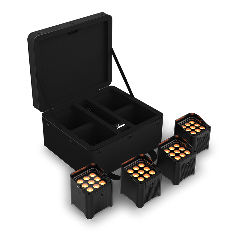 CHAUVET DJ FREEDOM PAR Q9 X4 Kit 4 Par a Batteria 9 Led x 6W + Bag + Caricatore