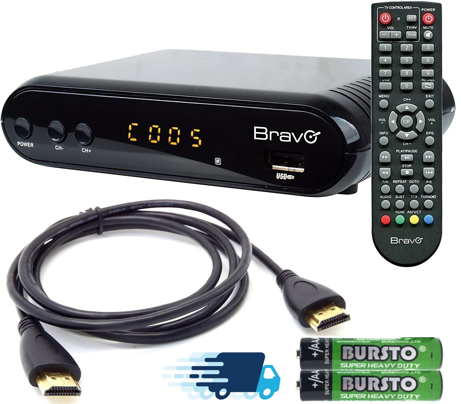 Bravo Decoder Digitale Terrestre Full HD 1080p  DVB-T2 Porta Eternet Cavo HD inc