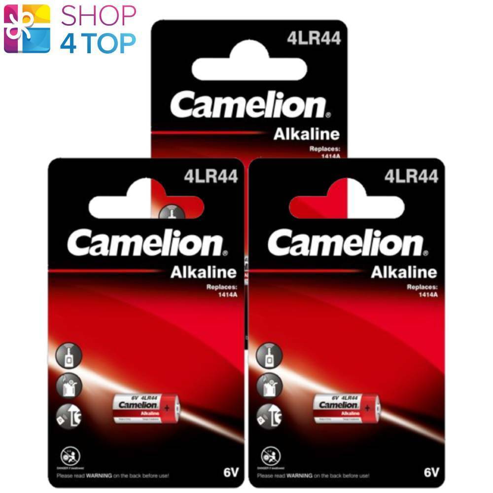 3 Camelion 4LR44 Alcalino batteries 6V No Mercury 150mAh 1414A 1BL Exp 2025 New