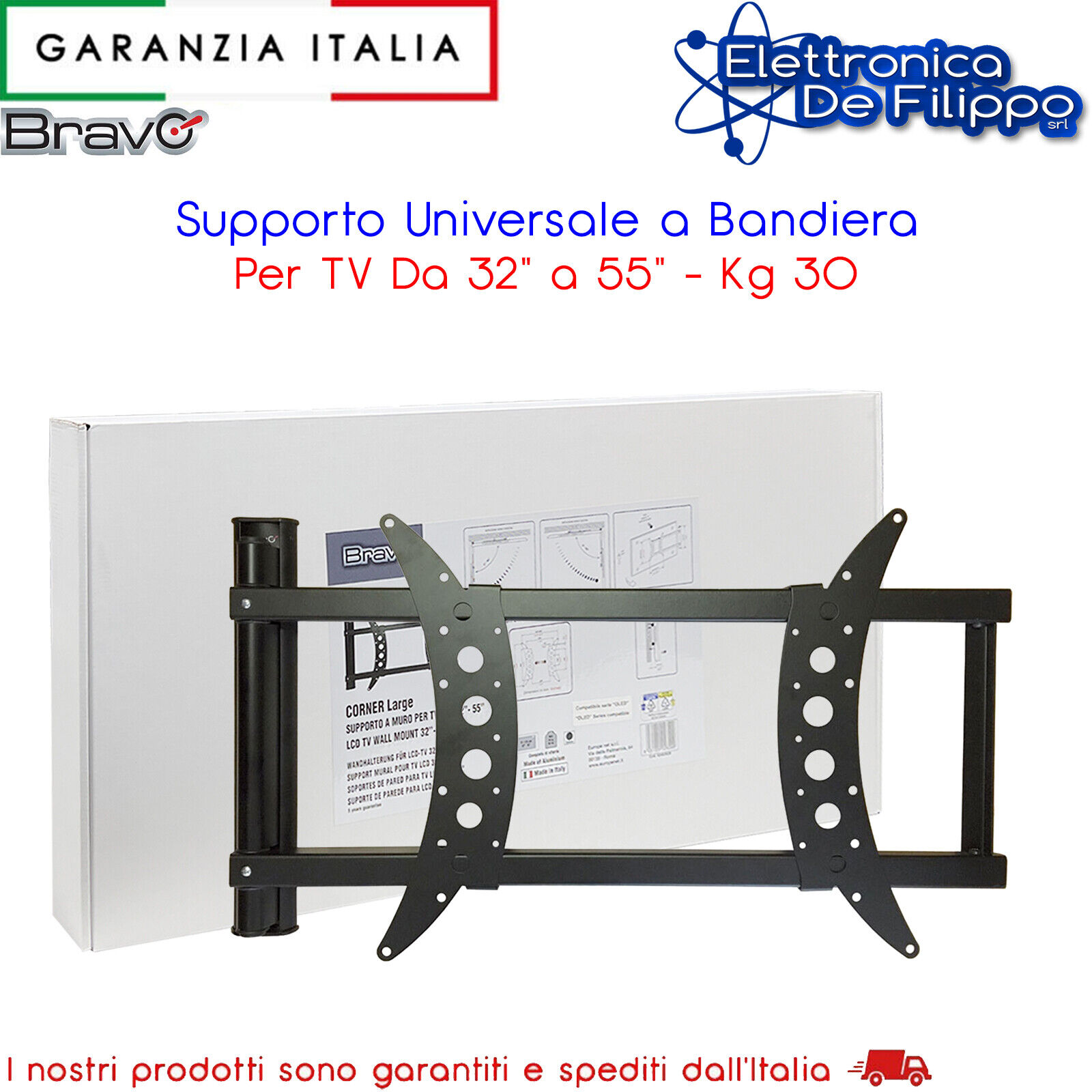Supporto Universale a Bandiera Per TV Da 32" a 55" - 30 Kg