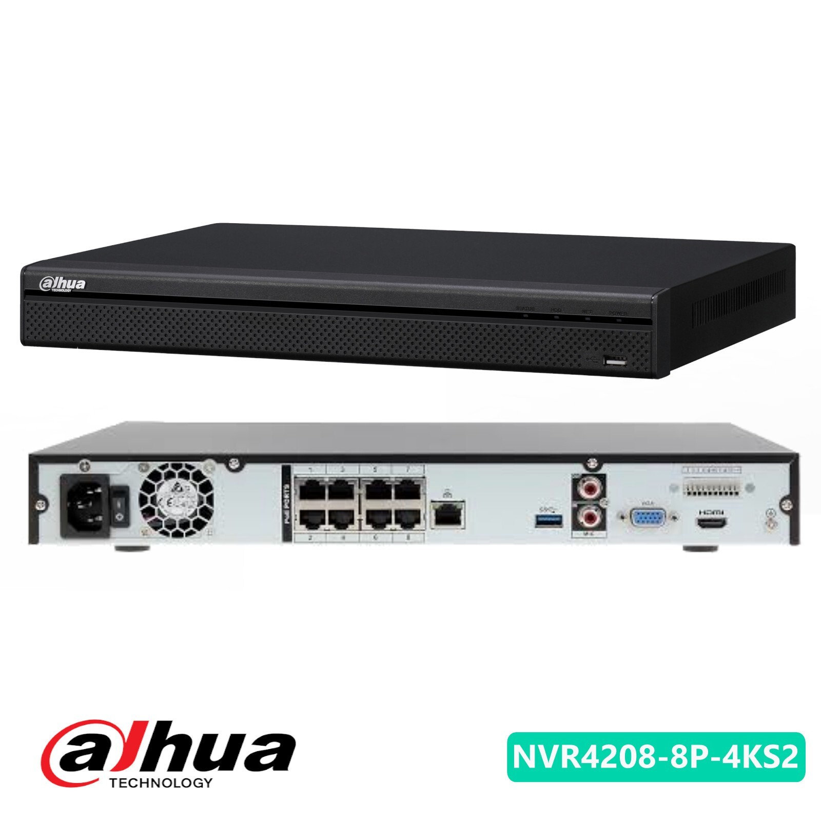 Dahua Nvr 8Ch Poe 4K 8Mp H.265 IVS NVR4208-8P-4KS2