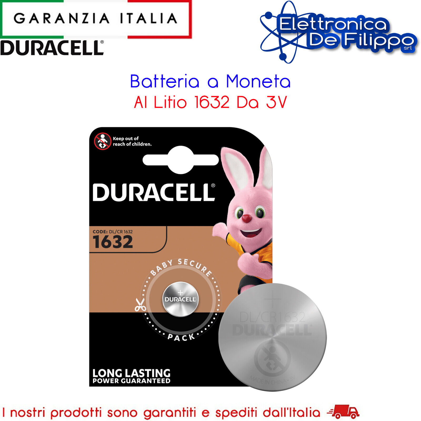 Batteria a Bottone Al Litio 1632 Da 3V
