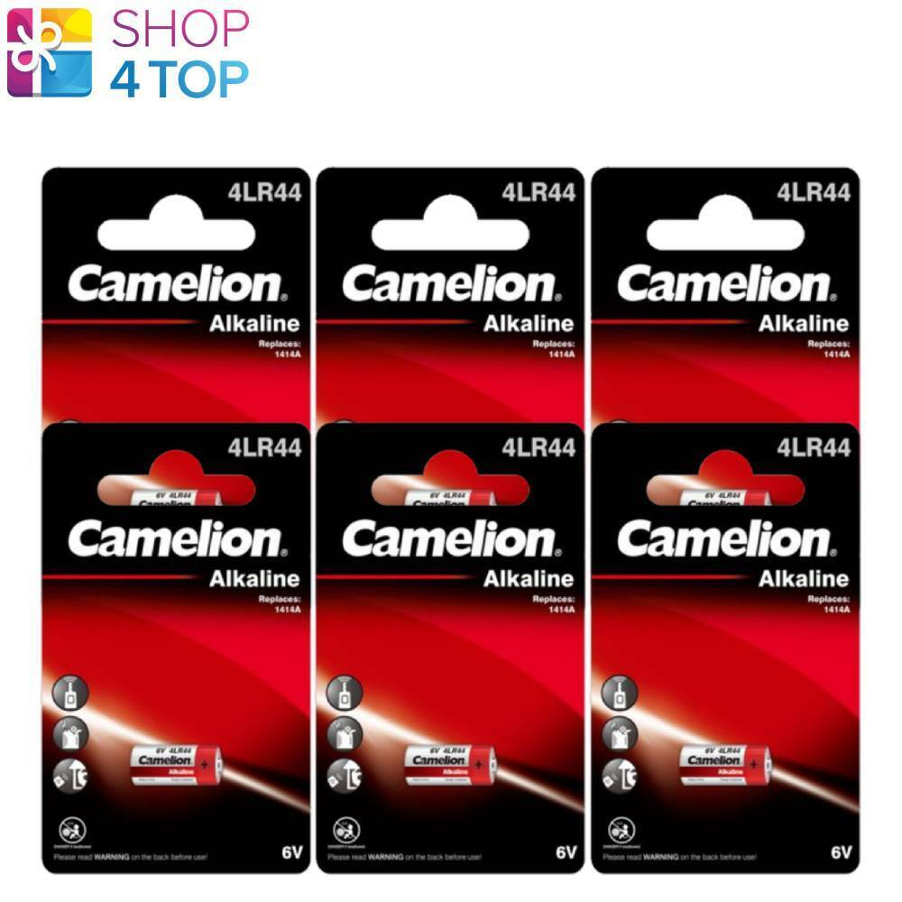 6 Camelion 4LR44 Alcalino batteries 6V No Mercury 150mAh 1414A 1BL Exp 2025 New