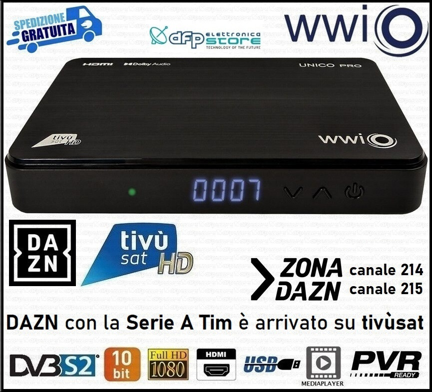 Decoder Tivusat PVR Satellitare HD Con Tessera Card Scheda Tvsat Inclusa Tv Sat