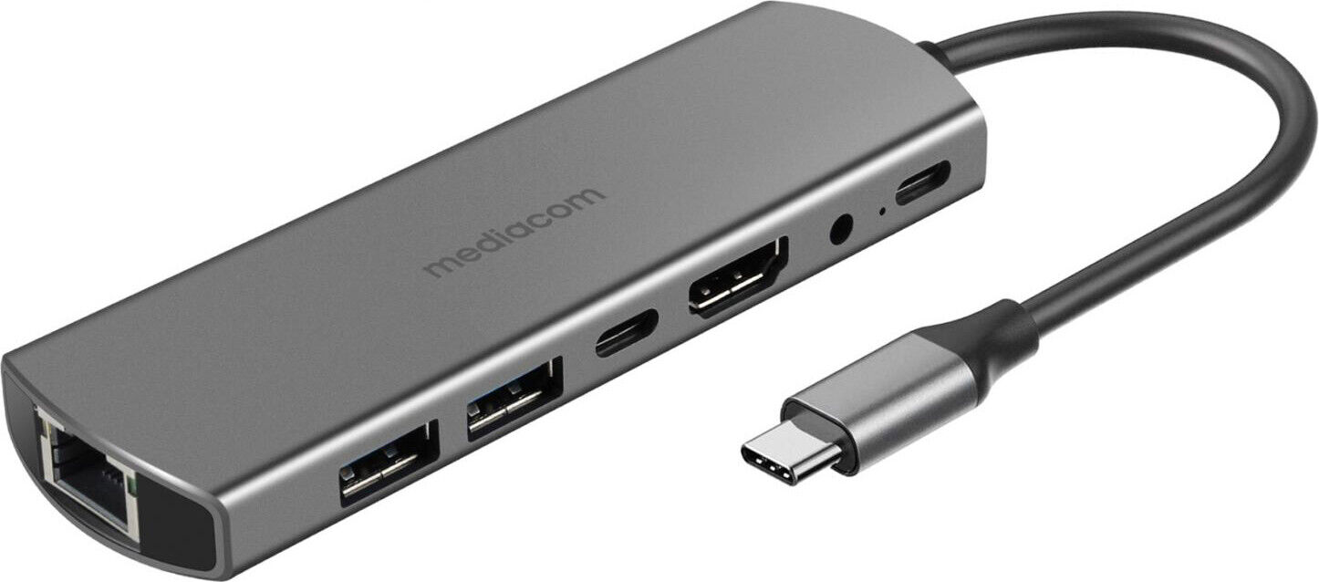 Mediacom Hub di Interfaccia Usb 3.2 3.1 Type-C 5000 Mbit/S Alluminio MD-C314