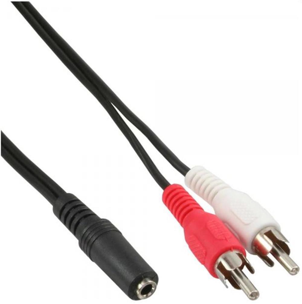 Adattatore Audio 1 x 3,5 Femmina ---> 2 x RCA Maschio - 20 cm.