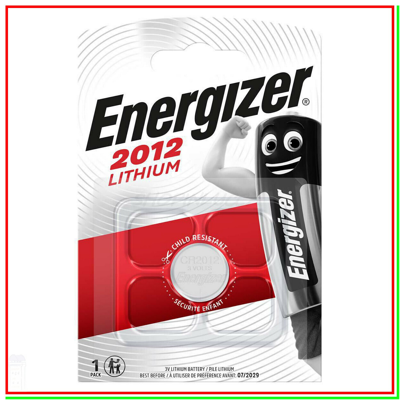 Batteria Pila ENERGIZER 2012 CR2012 CR 2012 280-207 3V LITIO LITHIUM scade 2031
