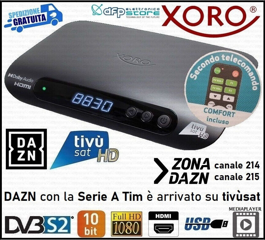 Decoder Per Parabola Tivusat Satellitare HD Per Camper Con Tessera Tv Sat Card