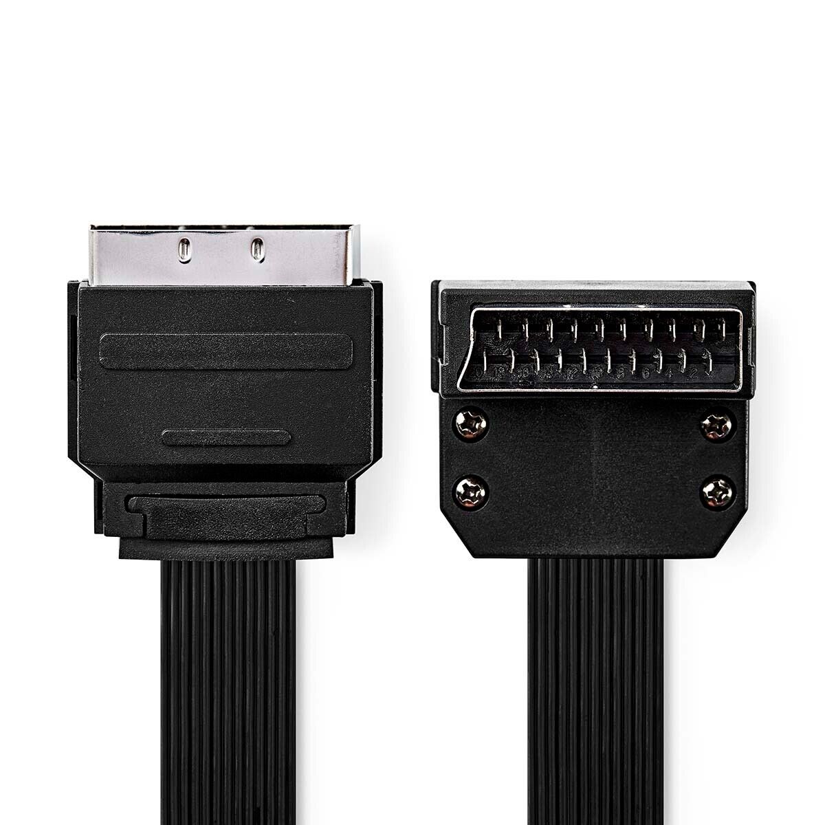 Cavo SCART piatto | SCART maschio - SCART maschio ad angolo di 90° | 2.0 m FLAT