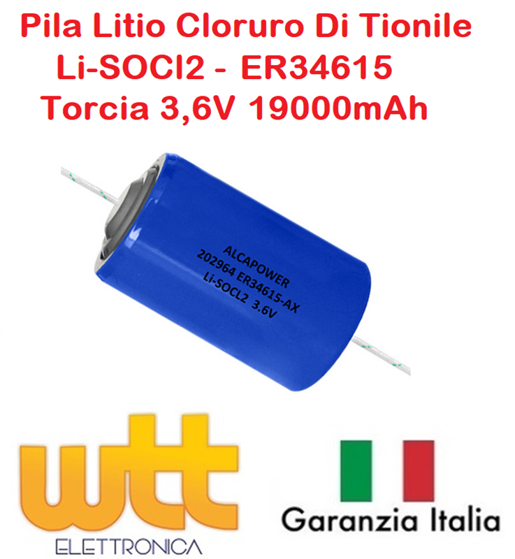 Pila litio D Torcia a Saldare ER34615 TL2300 TL4930 TL5930 LS33600 3.6V 19Ah