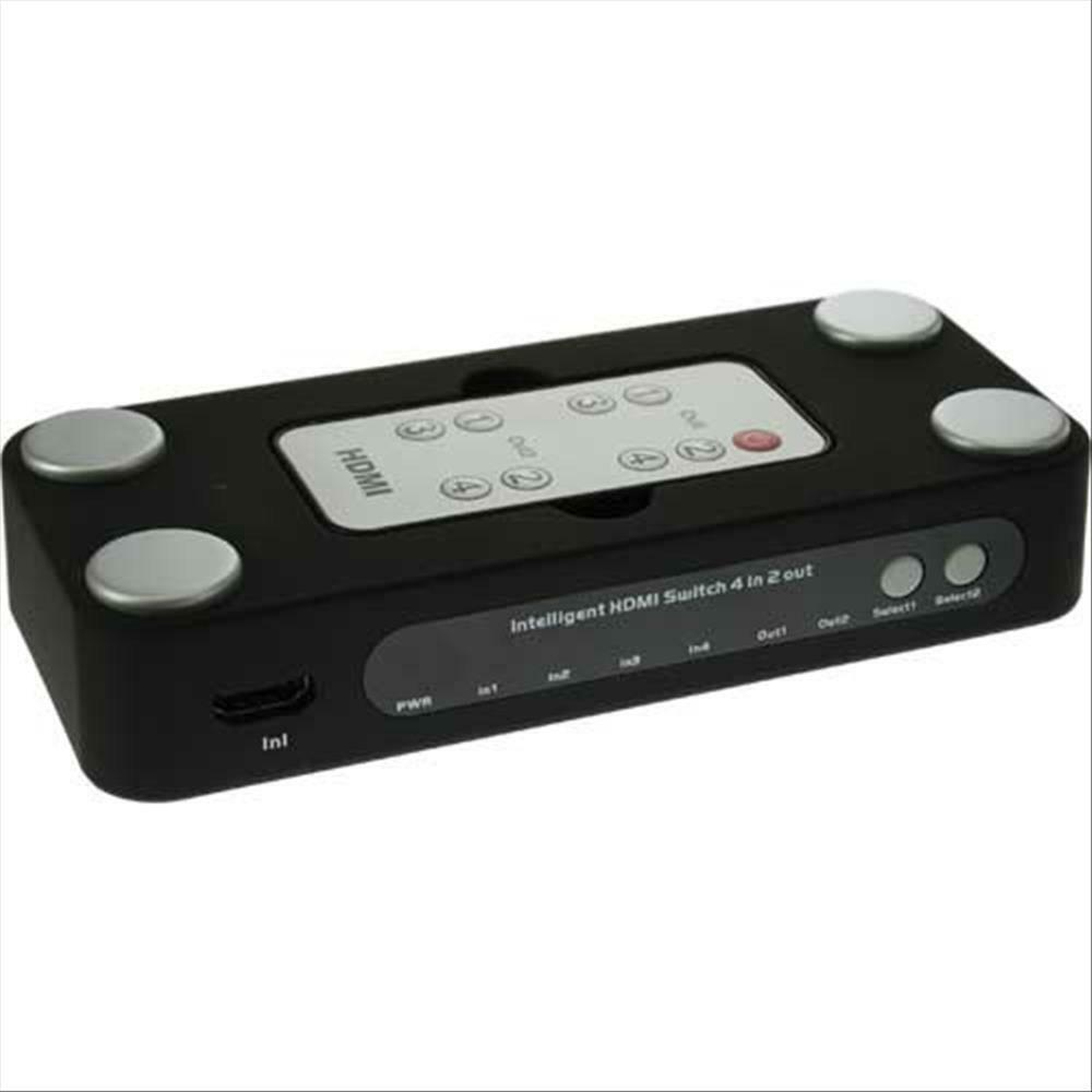 Switch Matrice HDMI 1.4 con supporto 3D 4 input - 2 Output + Telecomando