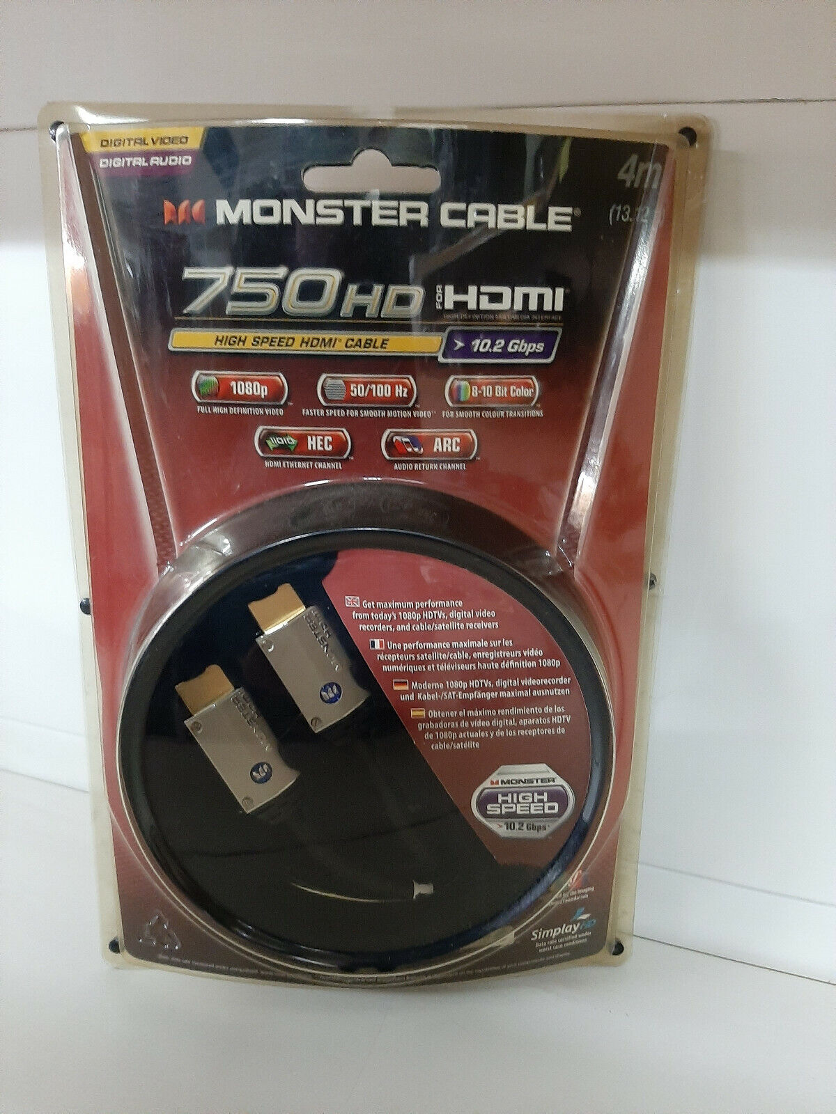 Monster Cable 750HD Cavo HDMI Alta Qualità 04 mt