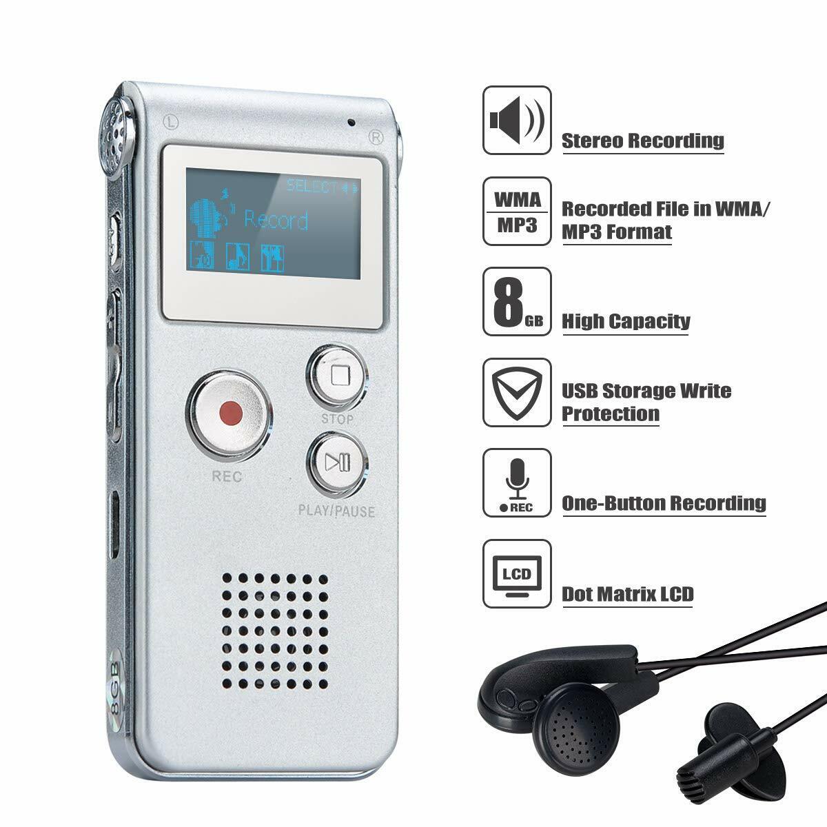 Lysignal Portable Digital Voice Recorder Registratore Audio Audio (Q1Q)