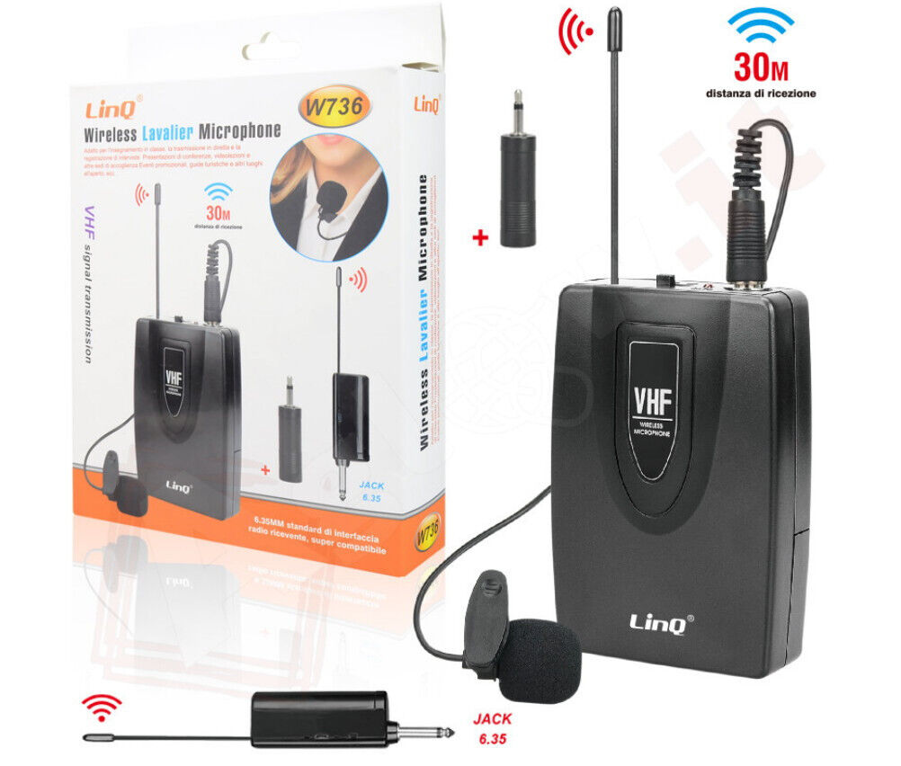 Microfono Wireless Lavelier con clip palmare in VHF senza fili Anti-interferenza