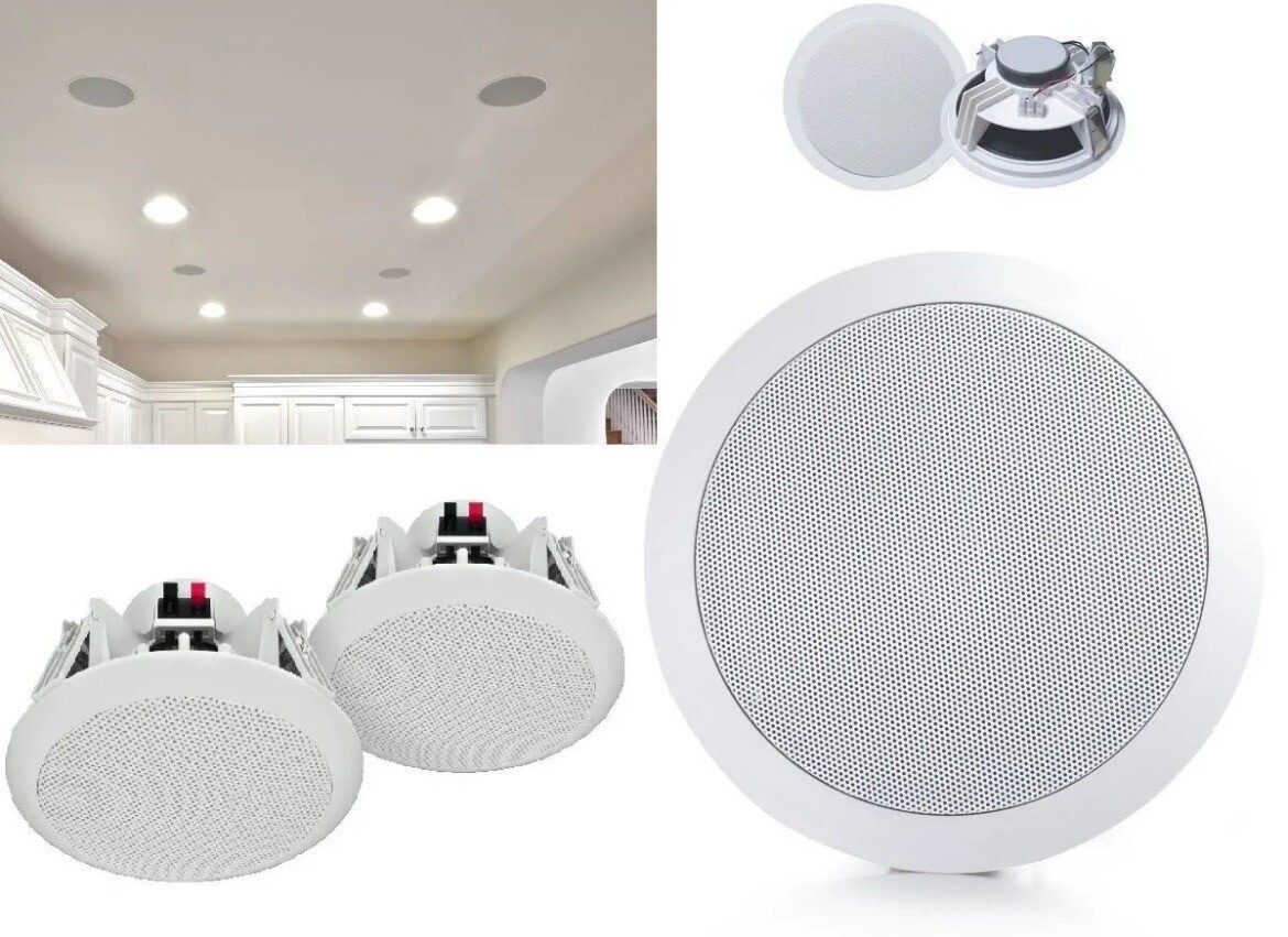 KIT 2 pz CASSE DA INCASSO AUDIO PER SOFFITTO FILODIFFUSIONE SPEAKER ALTOPARLANTE