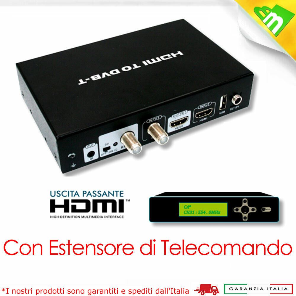Modulatore Video HDMI uscita RF Digitale Terrestre DVB-T FULL-HD 1080P CON IR CA