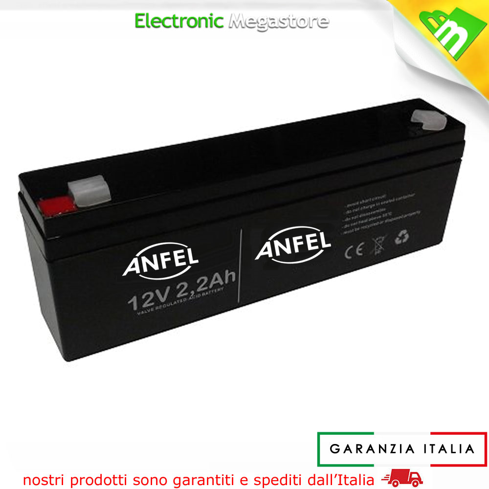 BATTERIA 12v 2.2Ah 2.3Ah PIOMBO RICAMBIO SIRENA ANTIFURTO EMERGENZA CASA UFFICIO