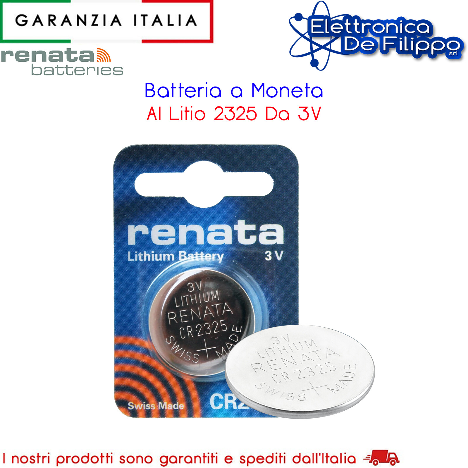 Batteria a Bottone Al Litio 2325 Da 3V