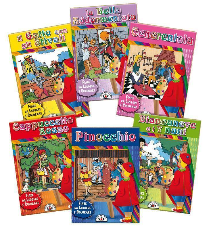 Libri Fiabe da Leggere e Colorare x 6pz