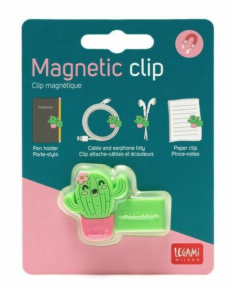 CLIP MAGNETICA PER SEGNAPAGINA AURICOLARI FOGLI CAVETTI LEGAMI CACTUS